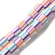 Polymer Clay Beads Strands, Column, Mixed Color, 6~6.5x6~6.5mm, Hole: 1.2mm, about 61~64pcs/strand, 15.55~15.94''(39.5~40.5cm)(CLAY-H006-01A)