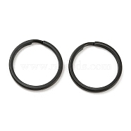 304 Stainless Steel Split Key Rings, Electrophoresis Black, 25x2mm(STAS-L176-20B)