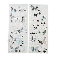 2Pcs Butterfly Waterproof PET Stickers, Decorative Stickers, for Water Bottles, Laptop, Luggage, Cup, Computer, Mobile Phone, Skateboard, Guitar Stickers, Black, 180x70x0.1mm(DIY-G116-03D)