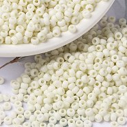 MIYUKI Round Rocailles Beads, Japanese Seed Beads, 8/0, (RR2021) Matte Opaque Cream, 3mm, Hole: 1mm, about 422~455pcs/10g(X-SEED-G008-RR2021)