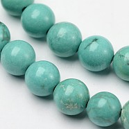 Round Dyed & Heated Natural Magnesite Beaded Strands, 8mm, Hole: 1mm, about 48pcs/strand, 15.7 inch(G-L373-01-8mm)