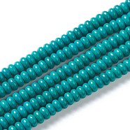 Synthetic Turquoise Beads Strands, Dyed, Disc/Flat Round, Heishi Beads, Teal, 6mm, Hole: 1mm, about 125pcs/strand, about 15 inch(G-H263-04A)