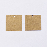 Metal Tags, Brass Stamping Blank Tag Pendants, Square, Antique Bronze, 20x20x0.5mm, Hole: 1mm(KK-N0001-01AB)