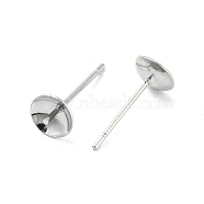 Iron Ear Studs, Platinum Color, 14x6mm(IFIN-E707-N)