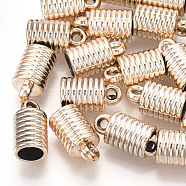 UV Plating ABS Plastic Cord Ends, End Caps, Column, Rose Gold, 14x8mm, Hole: 1.6mm, Inner Diameter: 6mm(CCB-S162-11RG)