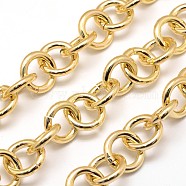 Aluminium Rolo Chains, Light Gold, 16x3mm(CHA-M003-10)