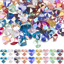 100Pcs 10 Colors Electroplate Glass Beads, Heart, Faceted, Mixed Color, 10x10x6mm, Hole: 1.2mm, about 10pcs/color(EGLA-SC0001-50)