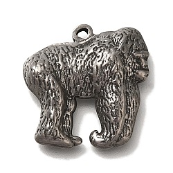 304 Stainless Steel Pendants, Orangutan Charm, Antique Silver, 20.5x21x4mm, Hole: 1.4mm(STAS-H223-05AS)