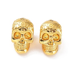 Brass Beads, Skull, Golden, 11x8x6mm, Hole: 1.6mm(KK-Q800-20G)