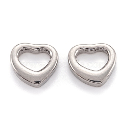 304 Stainless Steel Linking Rings, Heart, Stainless Steel Color, 14x15x4mm(STAS-M291-09P)