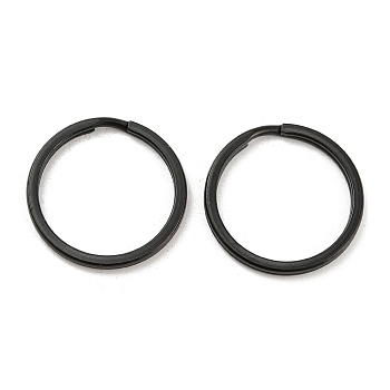 304 Stainless Steel Split Key Rings, Electrophoresis Black, 25x2mm