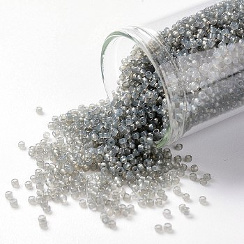 TOHO Round Seed Beads, Japanese Seed Beads, (1150) Translucent Grey, 15/0, 1.5mm, Hole: 0.7mm, about 3000pcs/10g