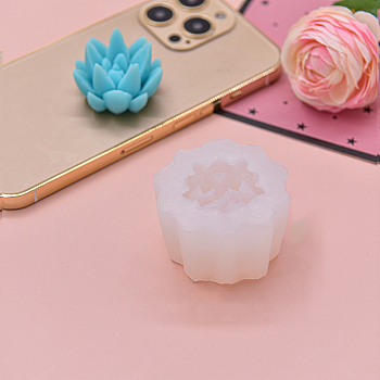 DIY Silicone Candle Molds, for Scented Candle Making, Succulent Plant, White, 5.2x3.3cm