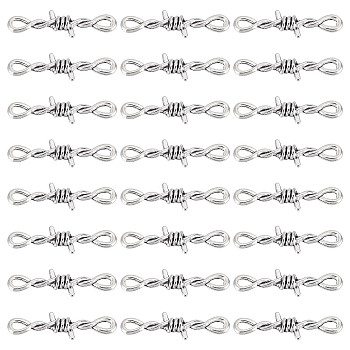 Tibetan Style Alloy Connector Charms, Knot, Antique Silver, 33.5x10x4mm, Hole: 3.5x2mm, 60pcs/box