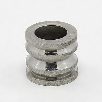 Stainless Steel Large Hole Column Textured Beads, Grooved Beads, Stainless Steel Color, 10x9mm, Hole: 6mm