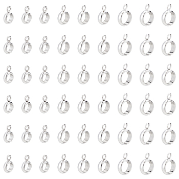 60Pcs 3 Styles 304 Stainless Steel Tube Bails, Loop Bails, Ring, Stainless Steel Color, 9~11x6~8x2.5mm, Hole: 1.5~2mm, Inner Diameter: 4~6mm, 20pcs/style