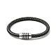 Microfiber Leather Braided Round Cord Bracelet with 304 Stainless Steel Clasp for Men Women(BJEW-C021-27P)-1