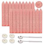 DIY Scrapbook Kits, Including Candle, Stainless Steel Spoon and Sealing Wax Sticks, Pink, 9x1.1x1.1cm, 20pcs(DIY-CP0002-71A)