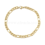 PVD Vacuum Plating 304 Stainless Steel Figaro Chains Bracelet for Men Women, Long-Lasting Plated, Golden, 9-1/2 inch(24.2cm)(STAS-E001-07G)