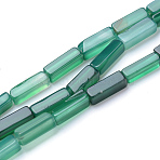 Natural Agate Bead Strands, Dyed & Heated, Cuboid, 13~14x4~5x4~5mm, Hole: 1mm, about 29~31pcs/strand, 15.3 inch(X-G-R299-29)