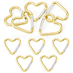 5Pcs Zinc Alloy Spring Gate Rings, Heart, Light Khaki, 43.2x42mm(FIND-TA0009-73J)