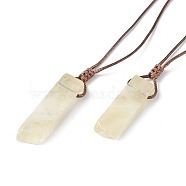 Natural Citrine Nugget Pendant Necklace with Waxed Cord for Women, 33.86~38.98 inch(86~99cm)(NJEW-F306-01F)