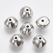 CCB Plastic Beads, Nuggets, Platinum, 8.5x11.5x11.5mm, Hole: 1.6mm(X-CCB-S160-337)
