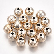 UV Plating ABS Plastic Beads, Round, Rose Gold Plated, 7.5~8x7mm, Hole: 2mm(CCB-S162-29B-03)