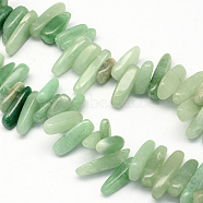 Natural Green Aventurine Stone Bead Strands, Nuggets, 13~22x6~9x4~9mm, Hole: 1mm, about 60pcs/strand, 15.7 inch(G-R223-07)