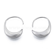 316 Surgical Stainless Steel Oval Hoop Earrings for Men Women, Stainless Steel Color, 24.5x19x5.5mm, Pin: 1mm(EJEW-N052-11)