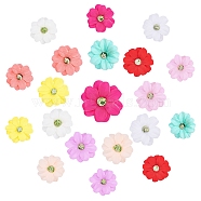 SUNNYCLUE 100Pcs 10 Colors Handmade Silk Cloth Sunflower, Artificial Flower Plastic Head, For Wedding Party Decoration, Mixed Color, 55~58x15mm, Hole: 2.5mm, 10pcs/color(DIY-SC0015-49)