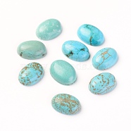 Natural Magnesite Cabochons, Dyed, Oval, Deep Sky Blue, 18x13x6mm(TURQ-L031-038F-01)