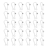 30Pcs 304 Stainless Steel Hoop Earrings Findings, Kidney Ear Wires, with Clear Cubic Zirconia, Stainless Steel Color, 24x14mm, Pin: 0.7mm(STAS-UN0049-86)