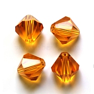 Imitation Austrian Crystal Beads, Grade AAA, Faceted, Bicone, Orange, 10x9~10mm, Hole: 0.9~1.6mm(SWAR-F022-10x10mm-248)