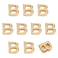 10Pcs Brass Charms, Long-Lasting Plated, Golden, Letter, Letter.B, B: 9x7.5x3mm, Hole: 1.6mm(KK-SZ0005-35B)