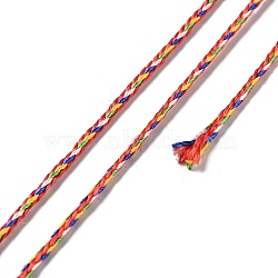 Five Tone Polyester Jewelry Braided Cord, Round, Colorful, 1.5mm, about 87.49 Yards(80m)/Roll(OCOR-G015-05A-01)