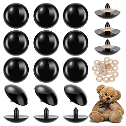 Resin Doll Craft Eyes, Safety Eyes, with Spacer, Black, 40x24mm(DOLL-WH0001-14E-01)