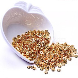 Brass Spacer Beads, Long-Lasting Plated, Flat Round, Golden, 1/4 inch(5mm)(KK-WH0042-08C-G)