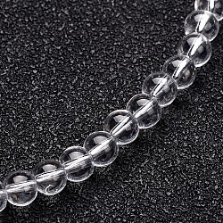 Glass Round Bead Strands, Clear, 8mm, Hole: 1mm, about 40pcs/strand, 11 inch(X-GLAA-I028-8mm-01)