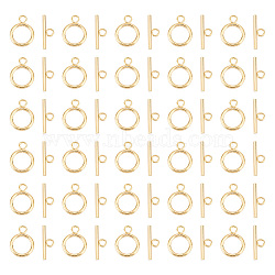 30 Sets 304 Stainless Steel Toggle Clasps, Ring, Real 18K Gold Plated, Ring: 18.5x13.5x2mm, Hole: 3mm, Bar: 20x7x2mm, Hole: 3mm(STAS-UN0046-53)
