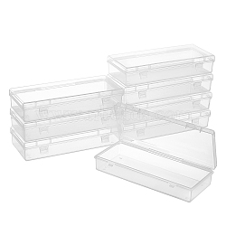 10Pcs Transparent Plastic Bead Containers, with Hinged Lids, Rectangle, Clear, 15.5x6.5x3cm(CON-BC0002-25)