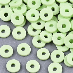 Handmade Polymer Clay Beads, for DIY Jewelry Crafts Supplies, Disc/Flat Round, Heishi Beads, Lime Green, 6x1mm, Hole: 2mm, about 1104pcs/47g(X-CLAY-Q251-6.0mm-80)