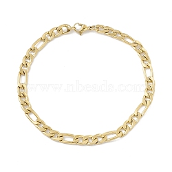 PVD Vacuum Plating 304 Stainless Steel Figaro Chains Bracelet for Men Women, Long-Lasting Plated, Golden, 9-1/2 inch(24.2cm)(STAS-E001-07G)