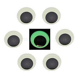 Luminous Plastic Wiggle Googly Eyes Cabochons, with Self-adhesive, DIY Scrapbooking Crafts Toy Accessories, White, 50x6mm, 8pcs/box(DIY-AR0002-94)