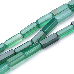Natural Agate Bead Strands, Dyed & Heated, Cuboid, 13~14x4~5x4~5mm, Hole: 1mm, about 29~31pcs/strand, 15.3 inch(X-G-R299-29)