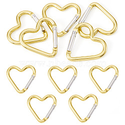 5Pcs Zinc Alloy Spring Gate Rings, Heart, Light Khaki, 43.2x42mm(FIND-TA0009-73J)