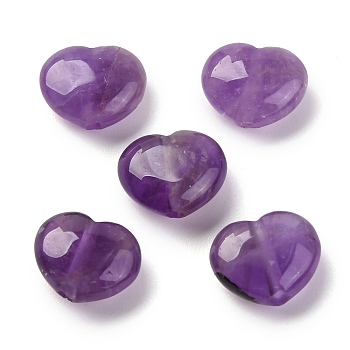 Natural Amethyst Beads, Heart, 8.5x10.5x5mm, Hole: 1mm