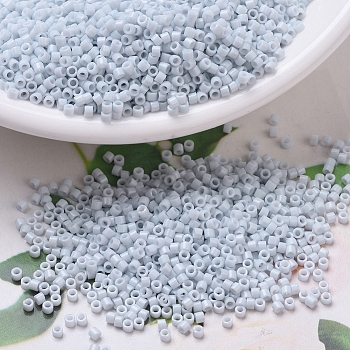 MIYUKI Delica Beads, Cylinder, Japanese Seed Beads, 11/0, Opaque Colours Lustered, (DB0209) Opaque Light Gray Luster, 1.3x1.6mm, Hole: 0.8mm, about 100000pcs/500g