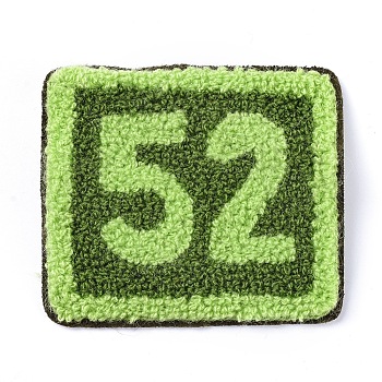 Computerized Embroidery Cloth Sew On Patches, Costume Accessories, Appliques, Num 52, Green, 70x78x3mm