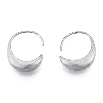 316 Surgical Stainless Steel Oval Hoop Earrings for Men Women, Stainless Steel Color, 24.5x19x5.5mm, Pin: 1mm